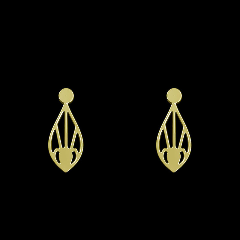 گوشواره طلا 18 عیار زنانه مدوپد مدل اشک کد GA1-10819