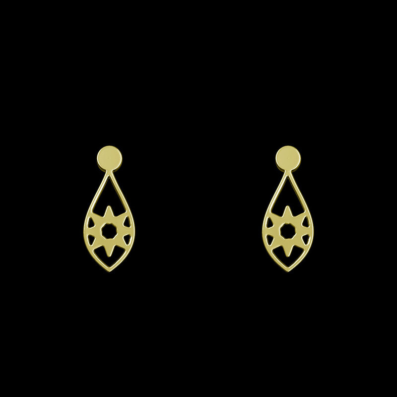 گوشواره طلا 18 عیار زنانه مدوپد مدل گل کد GA1-10826