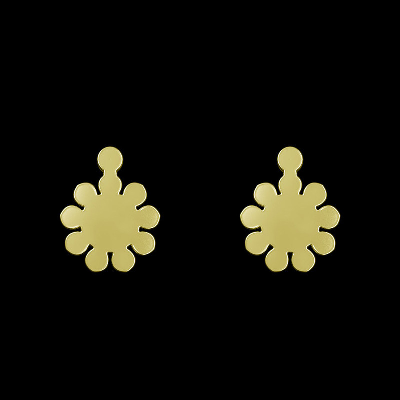 گوشواره طلا 18 عیار زنانه مدوپد مدل گل کد GA1-10851