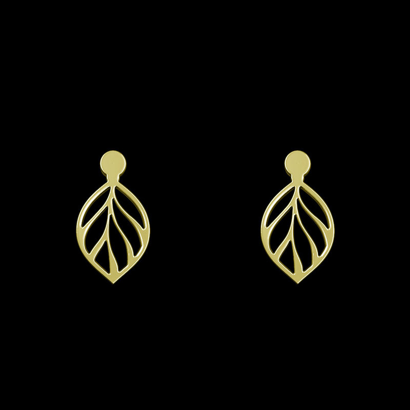 گوشواره طلا 18 عیار زنانه مدوپد مدل برگ کد GA1-10853