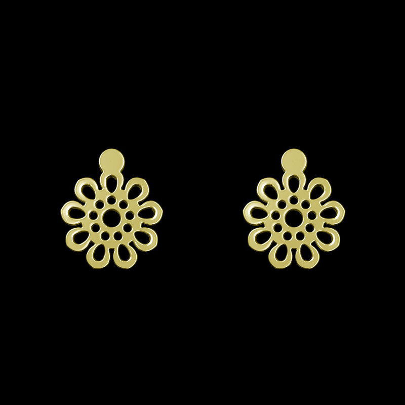 گوشواره طلا 18 عیار زنانه مدوپد مدل گل کد GA1-10864