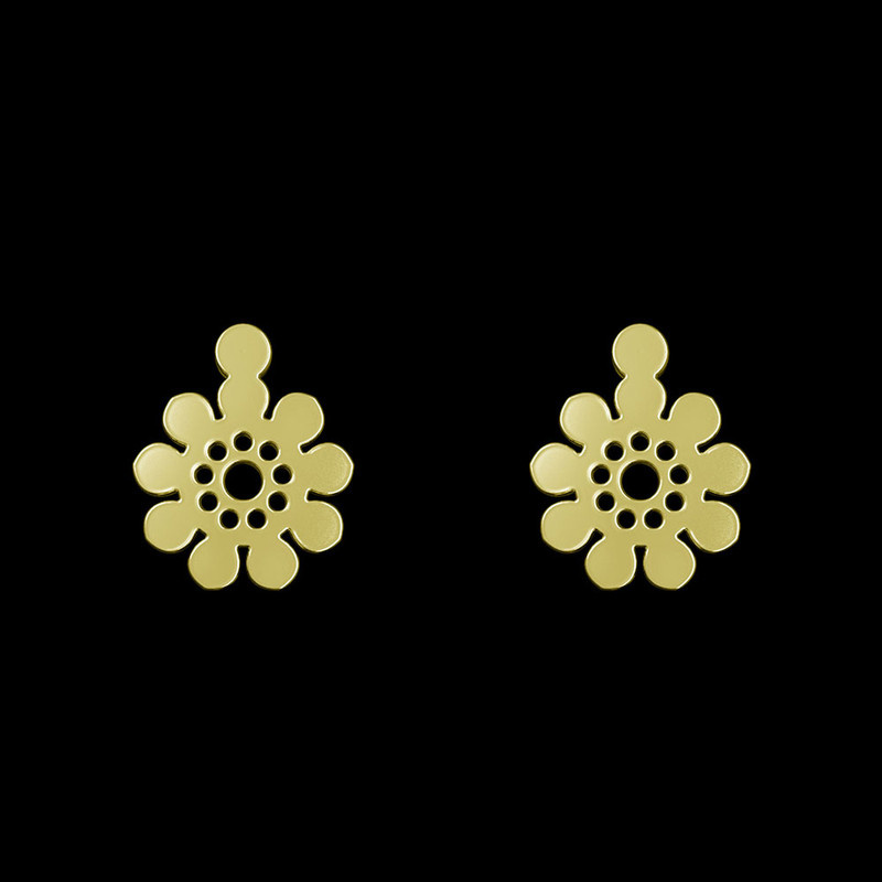 گوشواره طلا 18 عیار زنانه مدوپد مدل گل کد GA1-10865