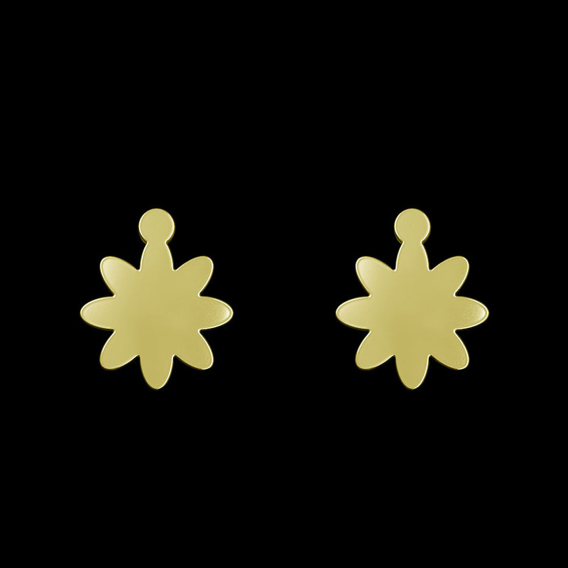 گوشواره طلا 18 عیار زنانه مدوپد مدل گل کد GA1-10866