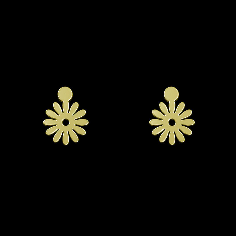 گوشواره طلا 18 عیار زنانه مدوپد مدل گل کد GA1-10920