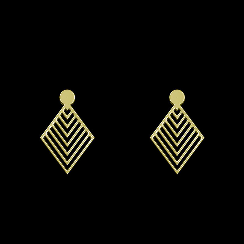 گوشواره طلا 18 عیار زنانه مدوپد مدل لوزی کد GA1-10921