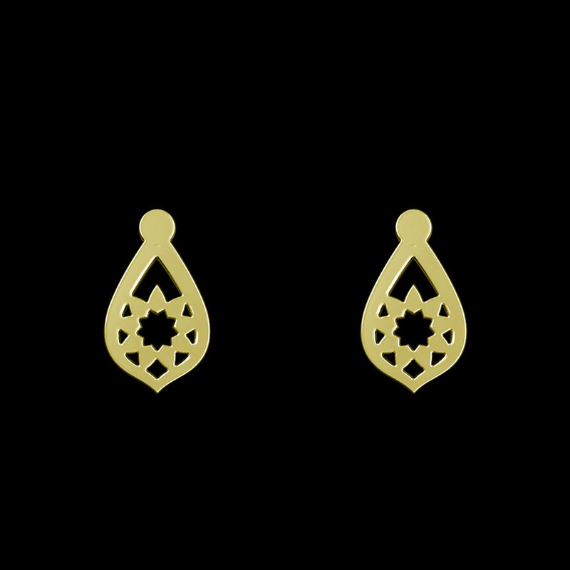 گوشواره طلا 18 عیار زنانه مدوپد مدل گل کد GA1-10956