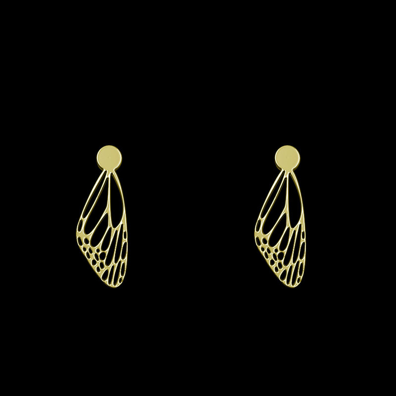 گوشواره طلا 18 عیار زنانه مدوپد مدل پر پروانه کد GA1-10967
