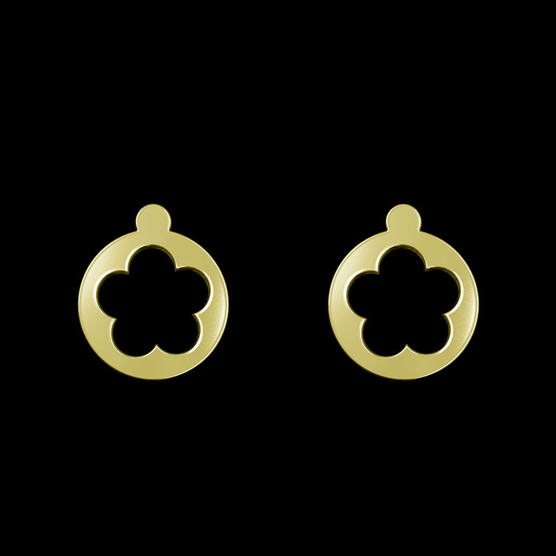 گوشواره طلا 18 عیار زنانه مدوپد مدل گل کد GA1-11004