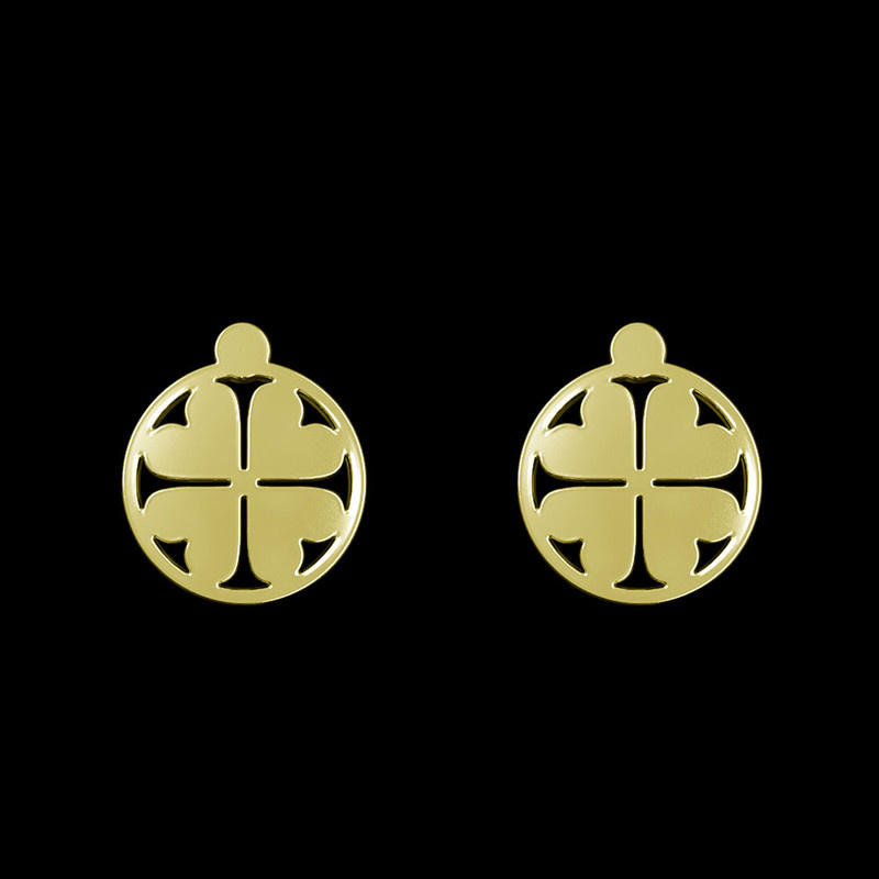 گوشواره طلا 18 عیار زنانه مدوپد مدل گل کد GA1-11009