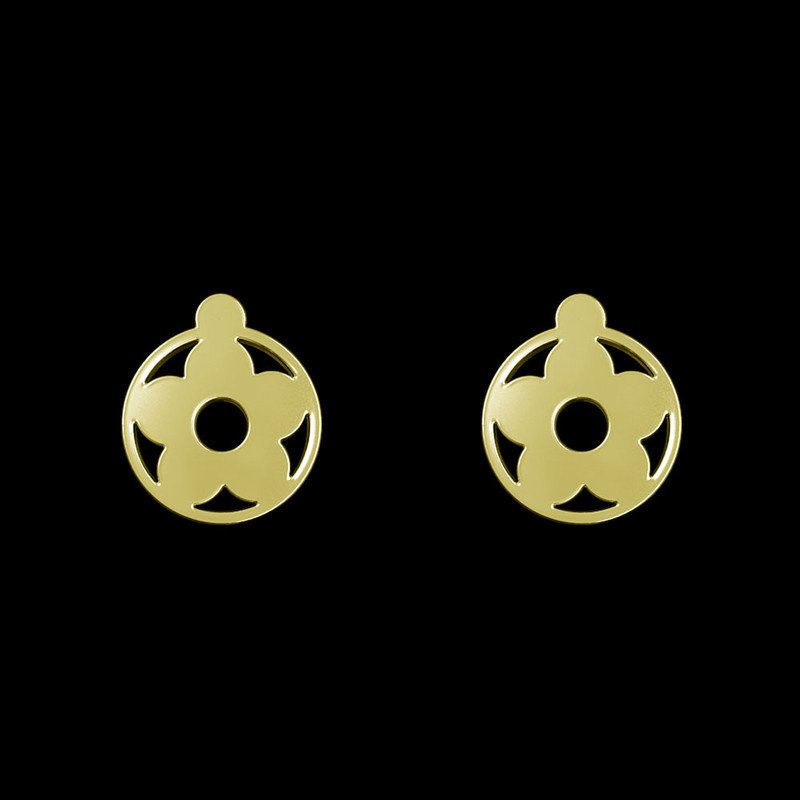 گوشواره طلا 18 عیار زنانه مدوپد مدل گل کد GA1-11010