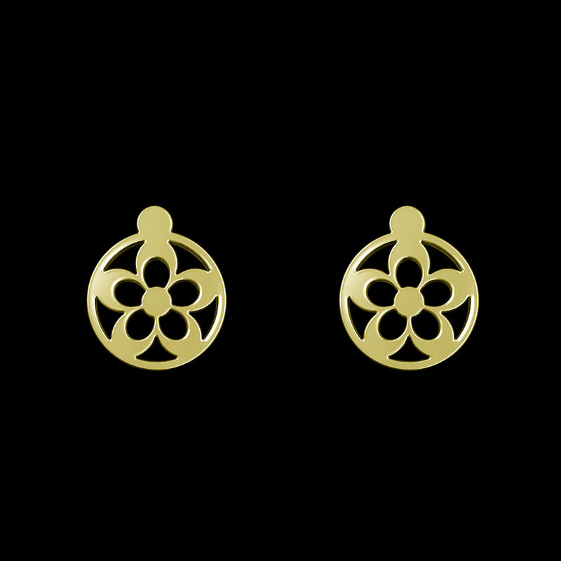 گوشواره طلا 18 عیار زنانه مدوپد مدل گل کد GA1-11028