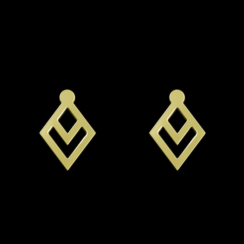 گوشواره طلا 18 عیار زنانه مدوپد مدل لوزی کد GA1-11058