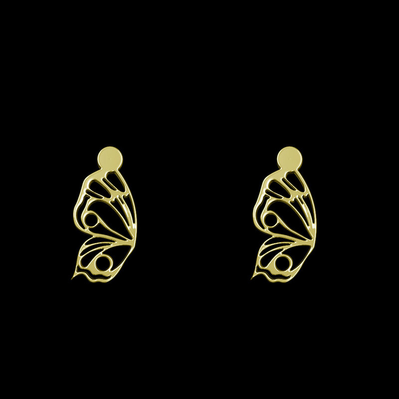 گوشواره طلا 18 عیار زنانه مدوپد مدل بال پروانه کد GA1-11066