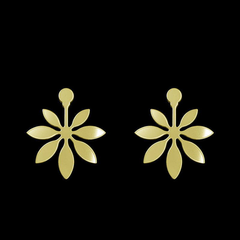 گوشواره طلا 18 عیار زنانه مدوپد مدل گل کد GA1-11078