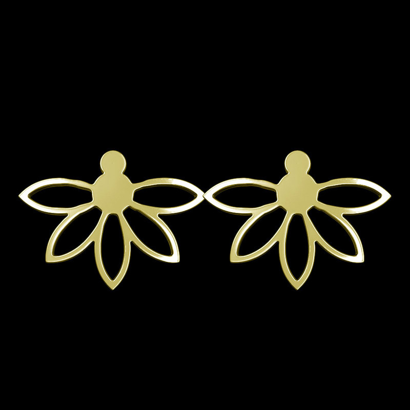 گوشواره طلا 18 عیار زنانه مدوپد مدل گل کد GA1-11082