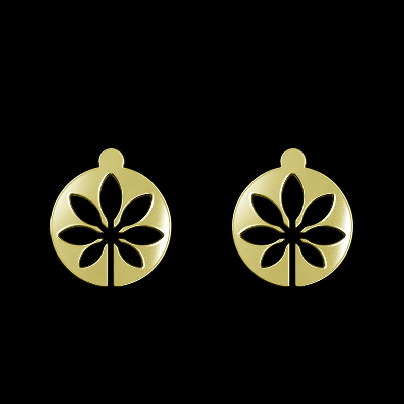 گوشواره طلا 18 عیار زنانه مدوپد مدل گل کد GA1-11095