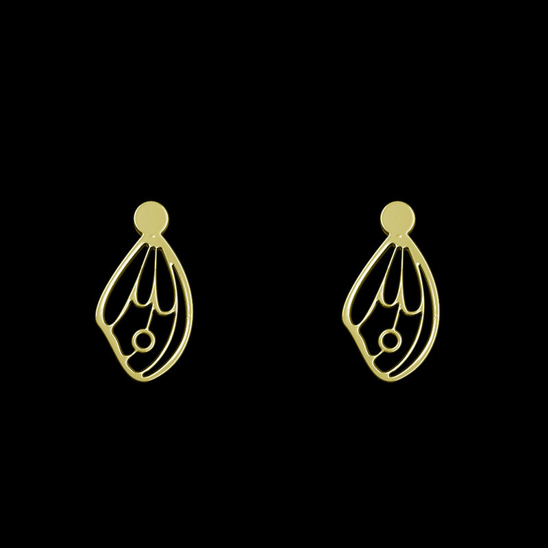 گوشواره طلا 18 عیار زنانه مدوپد مدل بال پروانه کد GA1-11111
