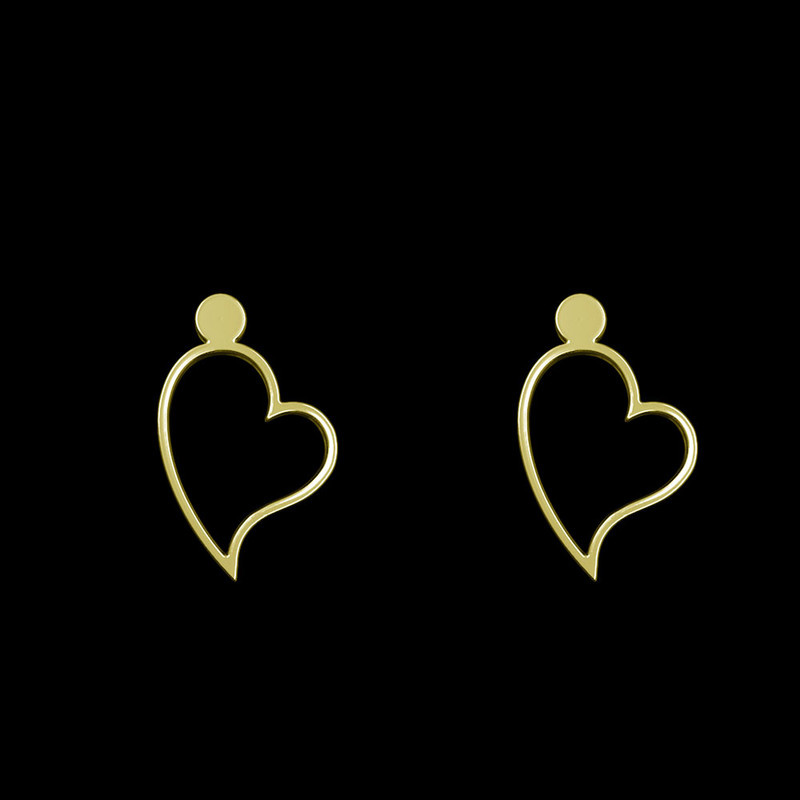 گوشواره طلا 18 عیار زنانه مدوپد مدل قلب کد GA1-11114