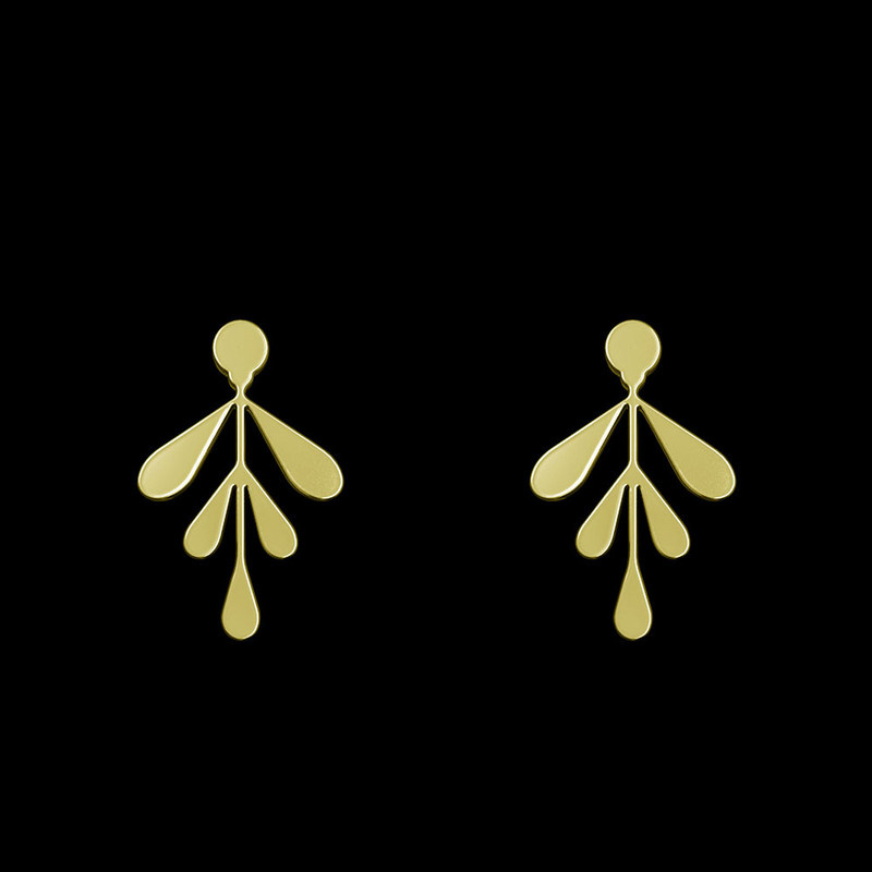 گوشواره طلا 18 عیار زنانه مدوپد مدل برگ کد GA1-11122