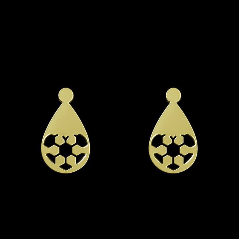 گوشواره طلا 18 عیار زنانه مدوپد مدل قلب فوتبالی کد GA1-11164