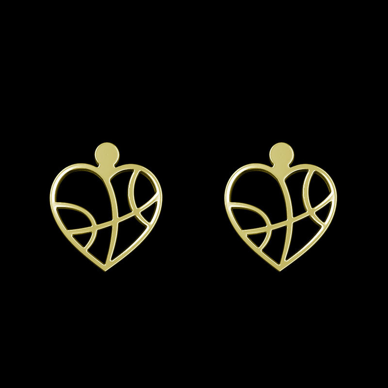 گوشواره طلا 18 عیار زنانه مدوپد مدل قلب کد GA1-11170