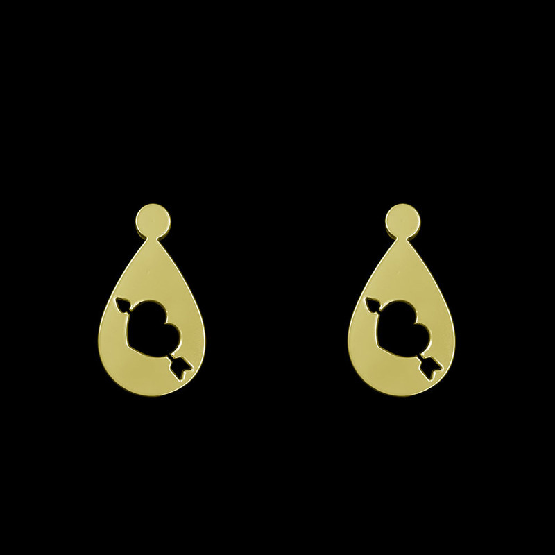 گوشواره طلا 18 عیار زنانه مدوپد مدل قلب کد GA1-11197