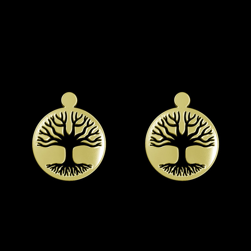 گوشواره طلا 18 عیار زنانه مدوپد مدل درخت کد GA1-11211