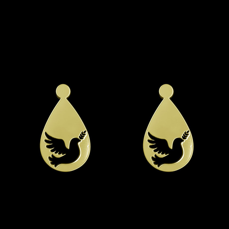 گوشواره طلا 18 عیار زنانه مدوپد مدل پرنده کد GA1-11216