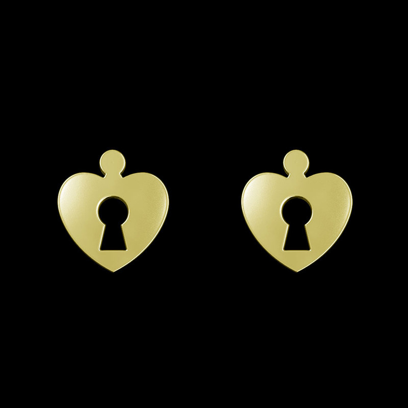 گوشواره طلا 18 عیار زنانه مدوپد مدل قلب کد GA1-11265