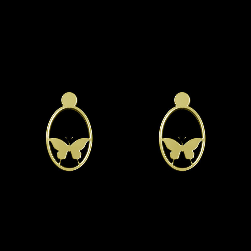 گوشواره طلا 18 عیار زنانه مدوپد مدل پروانه کد GA1-11267