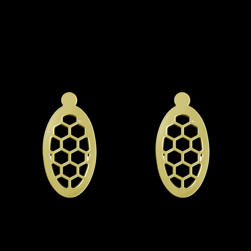 گوشواره طلا 18 عیار زنانه مدوپد مدل بیضی کد GA1-11268