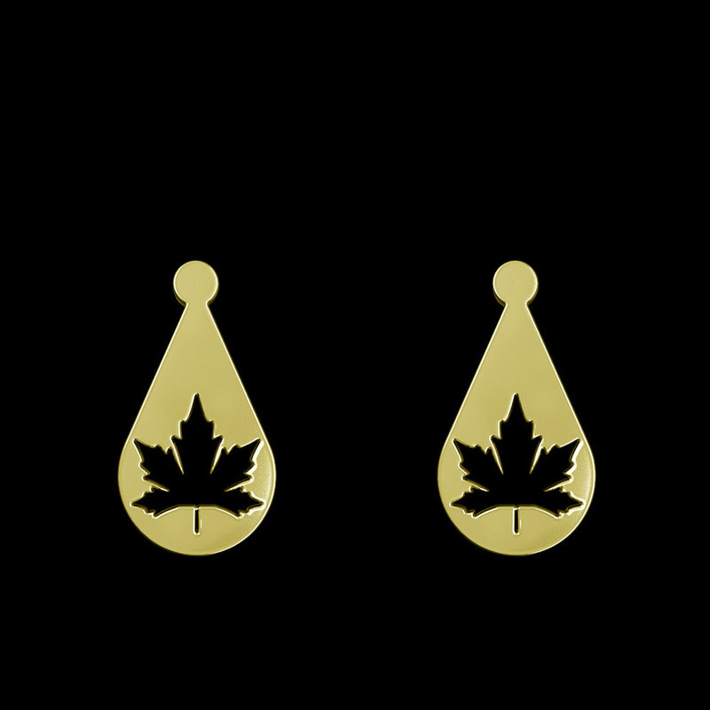 گوشواره طلا 18 عیار زنانه مدوپد مدل برگ کد GA1-11283