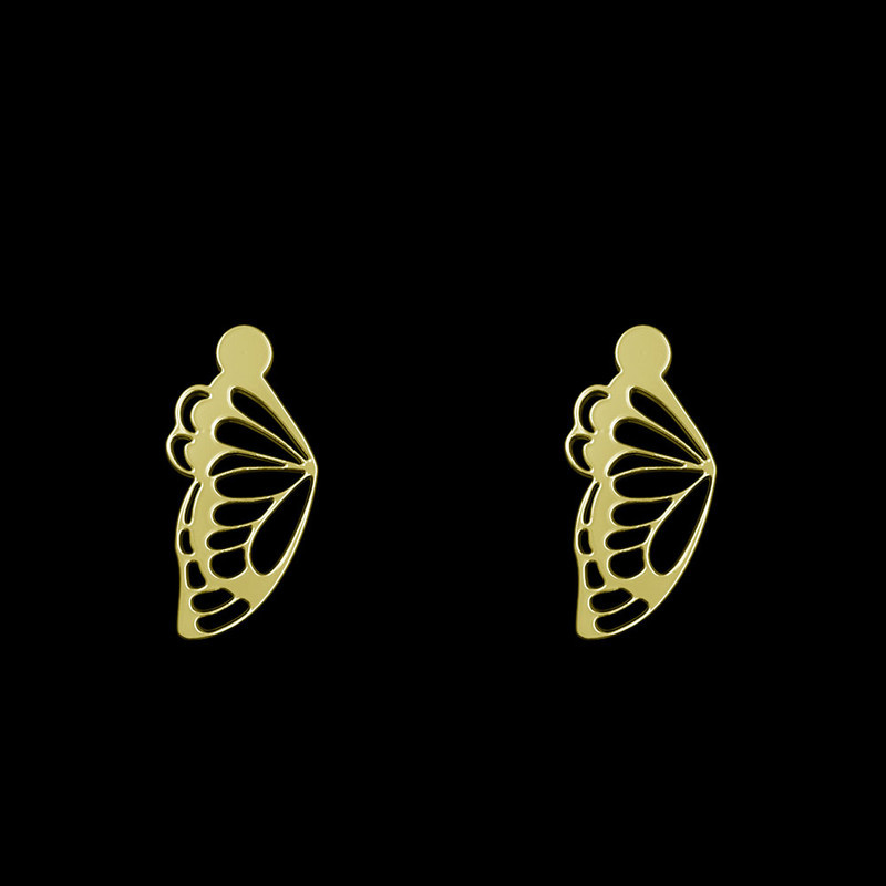 گوشواره طلا 18 عیار زنانه مدوپد مدل بال پروانه کد GA1-11301