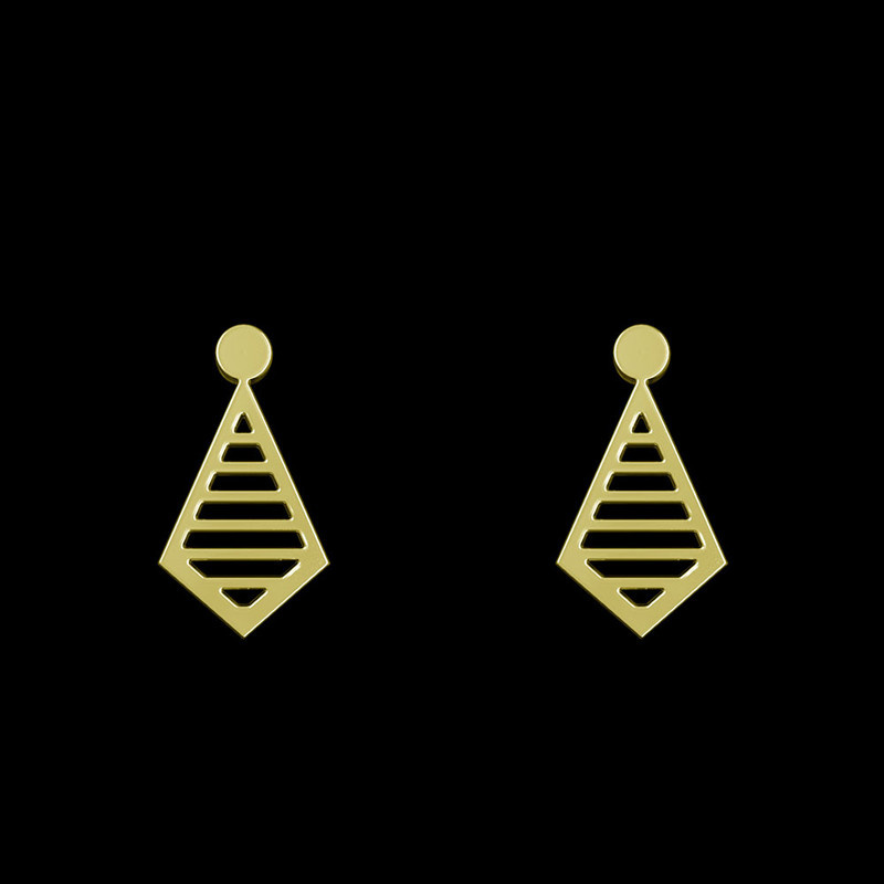 گوشواره طلا 18 عیار زنانه مدوپد مدل لوزی کد GA1-11312