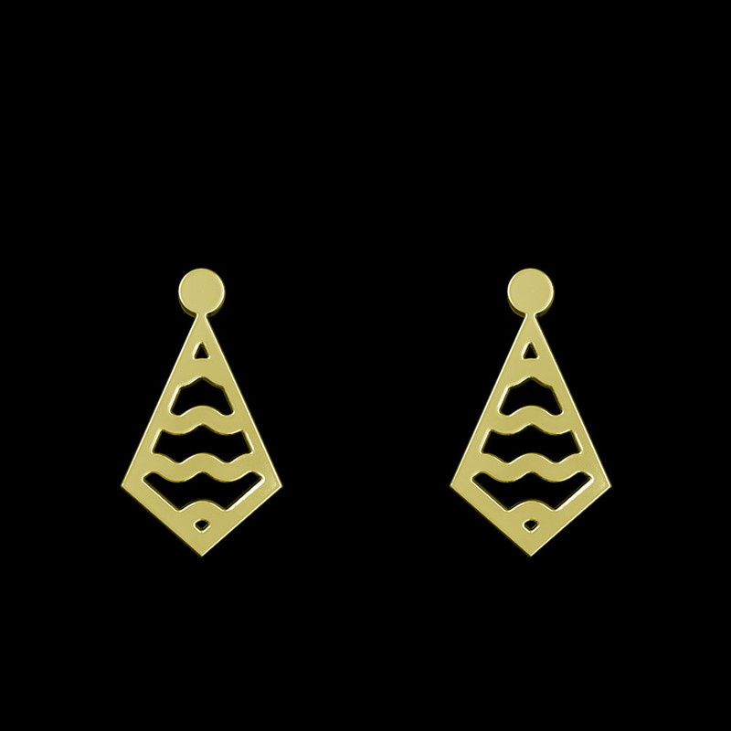 گوشواره طلا 18 عیار زنانه مدوپد مدل لوزی کد GA1-11316