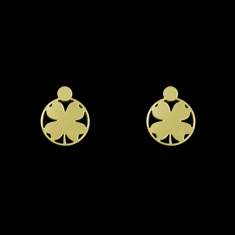 گوشواره طلا 18 عیار زنانه مدوپد مدل برگ کد GA1-11326