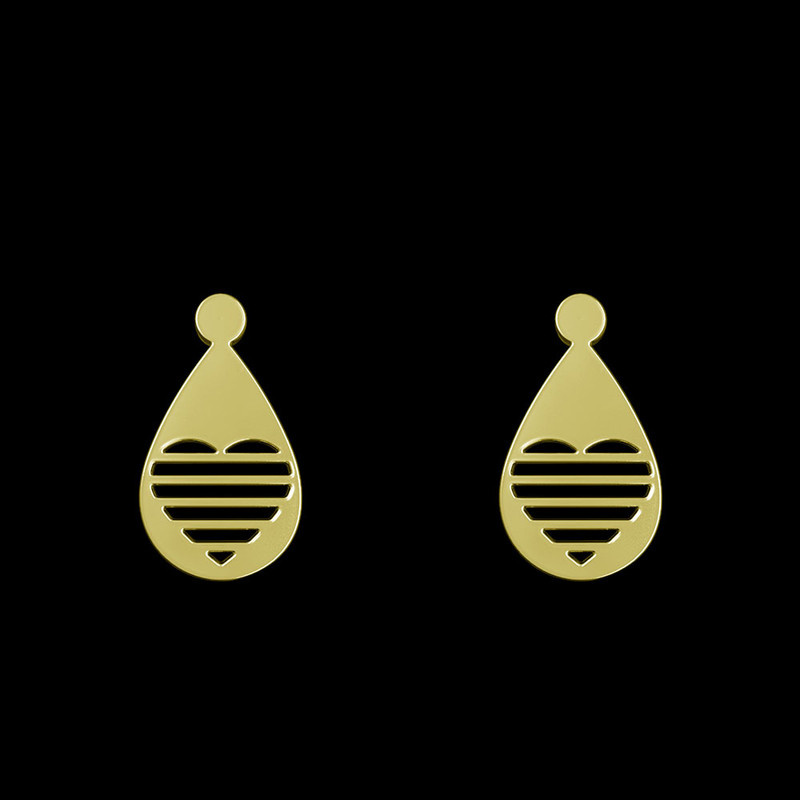 گوشواره طلا 18 عیار زنانه مدوپد مدل قلب کد GA1-11210