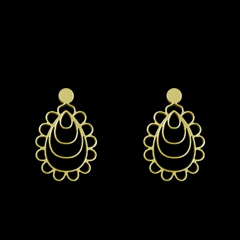 گوشواره طلا 18 عیار زنانه مدوپد مدل اسلیمی کد GA1-11344