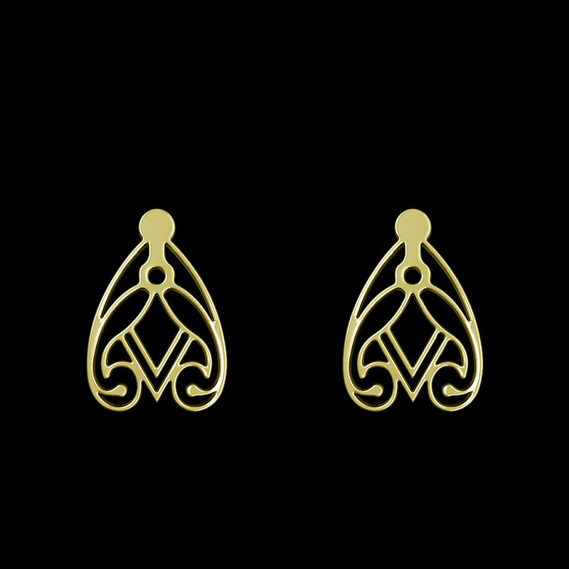 گوشواره طلا 18 عیار زنانه مدوپد مدل اسلیمی کد GA1-11350