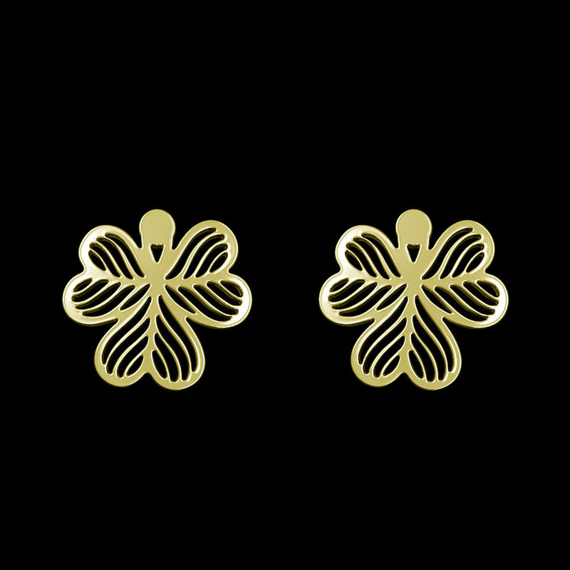 گوشواره طلا 18 عیار زنانه مدوپد مدل گل کد GA1-11390