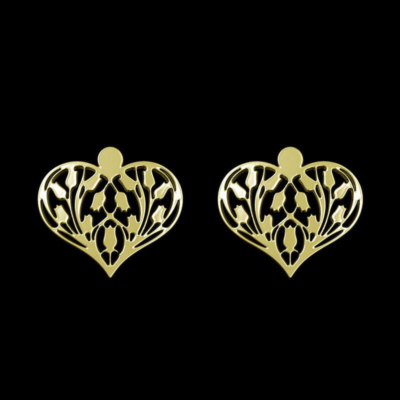 گوشواره طلا 18 عیار زنانه مدوپد مدل قلب کد GA1-11408