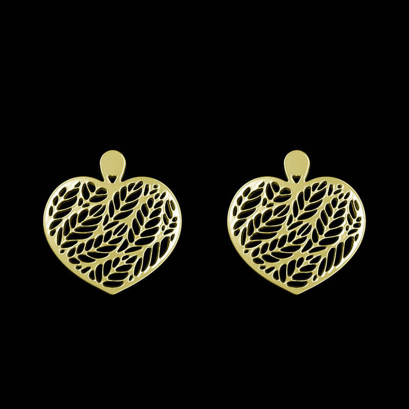 گوشواره طلا 18 عیار زنانه مدوپد مدل قلب کد GA1-11409