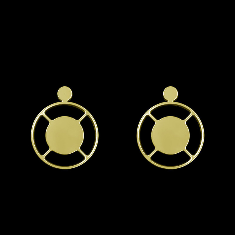 گوشواره طلا 18 عیار زنانه مدوپد مدل دایره کد GA1-11429