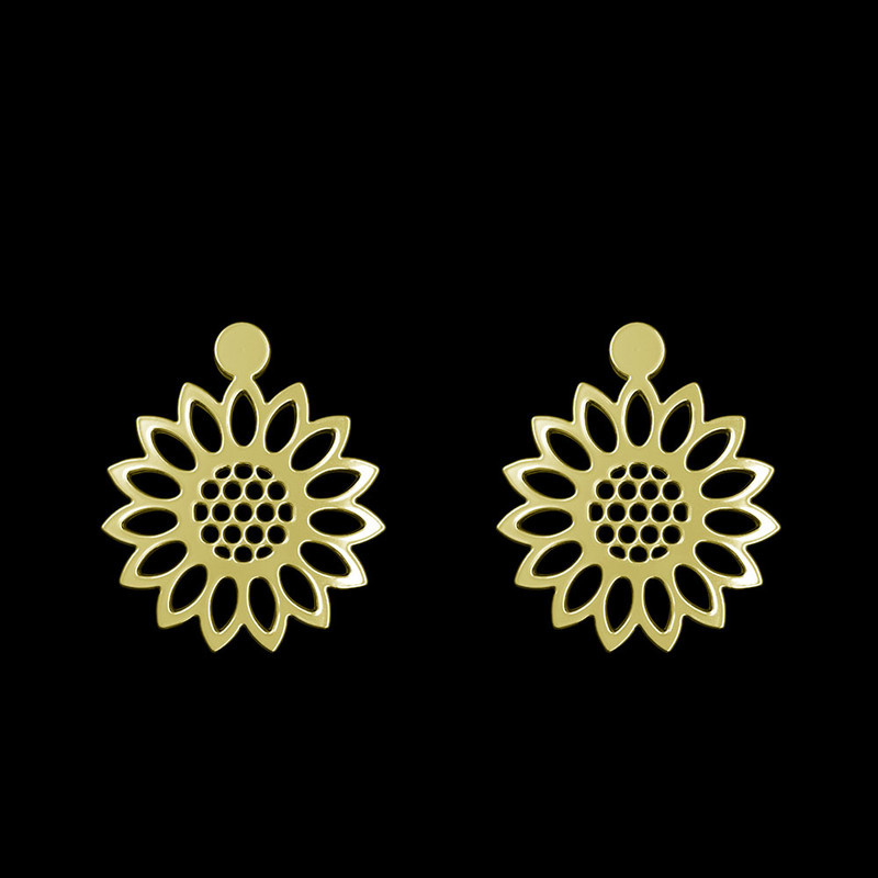 گوشواره طلا 18 عیار زنانه مدوپد مدل گل کد GA1-11459