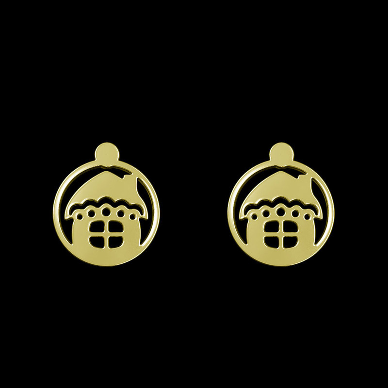 گوشواره طلا 18 عیار زنانه مدوپد مدل خانه کد GA1-11473