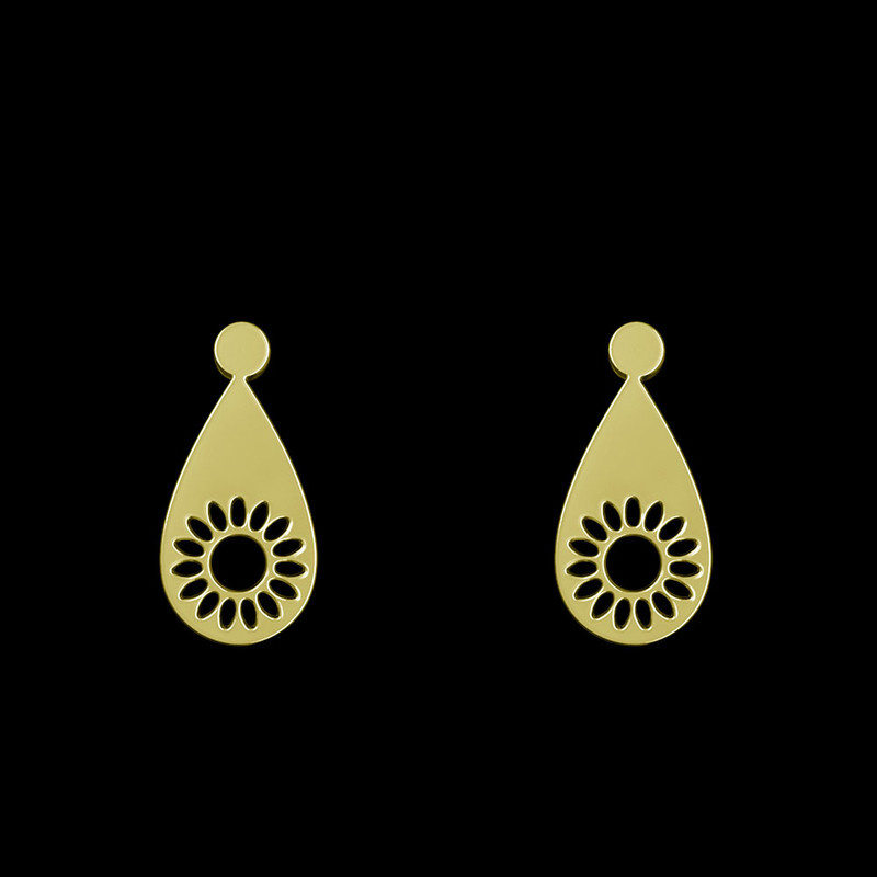 گوشواره طلا 18 عیار زنانه مدوپد مدل گل کد GA1-11476