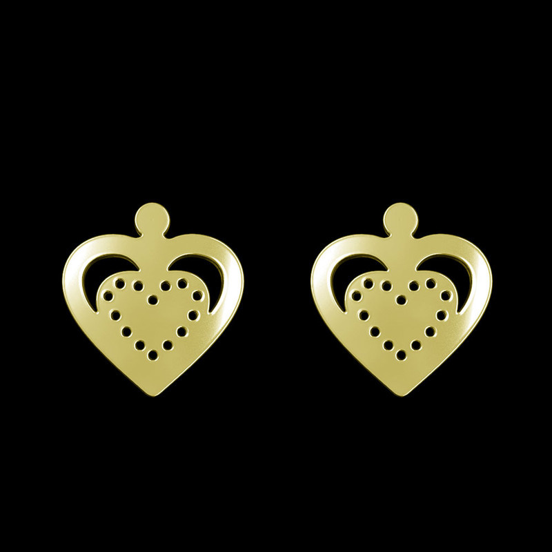 گوشواره طلا 18 عیار زنانه مدوپد مدل قلب کد GA1-11495