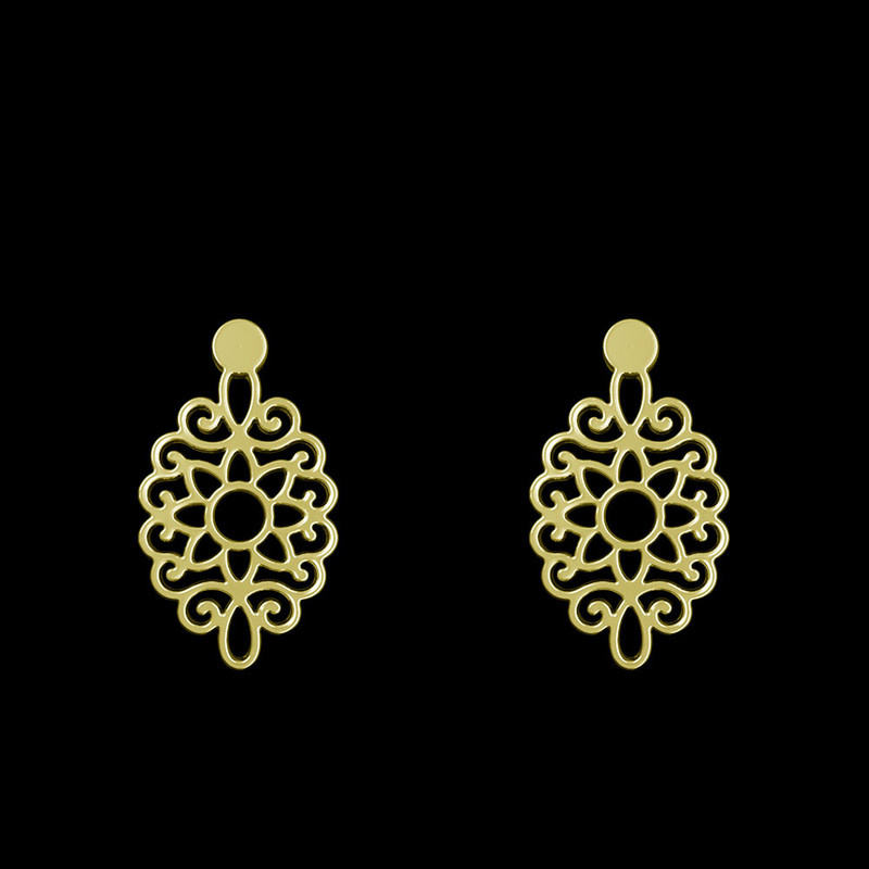 گوشواره طلا 18 عیار زنانه مدوپد مدل اسلیمی کد GA1-11525