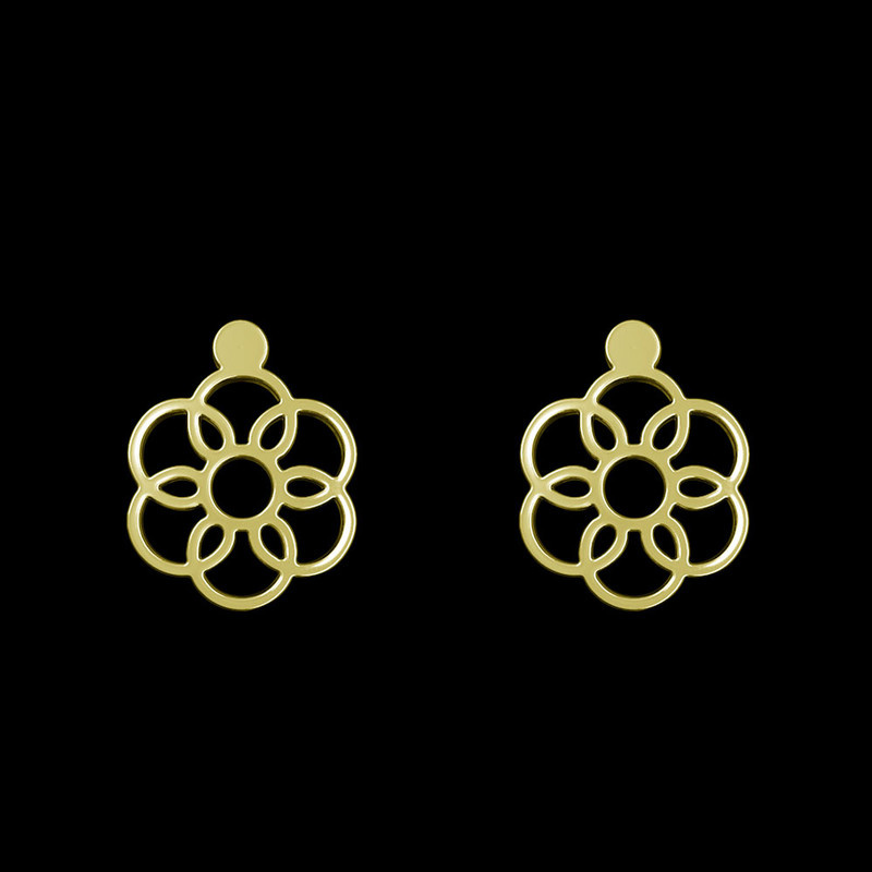 گوشواره طلا 18 عیار زنانه مدوپد مدل گل کد GA1-11543