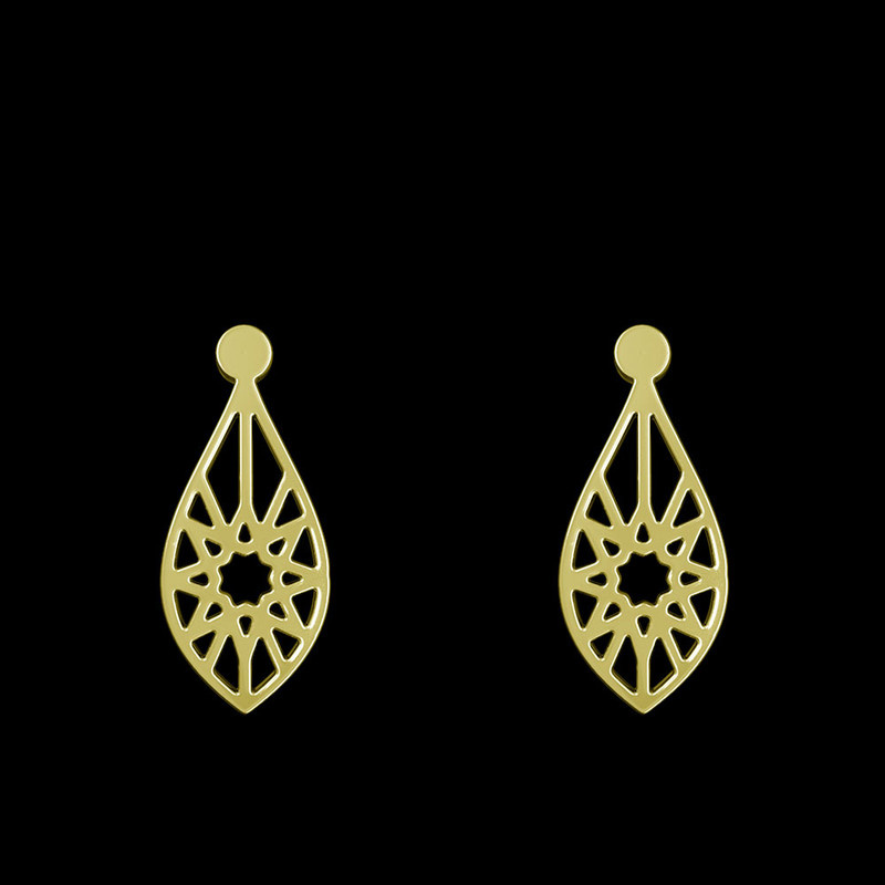 گوشواره طلا 18 عیار زنانه مدوپد مدل اشک کد GA1-11599